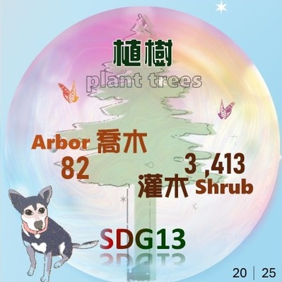 2025新植喬木82株、灌木3413株(原網頁開啟,放大同一張圖片)
